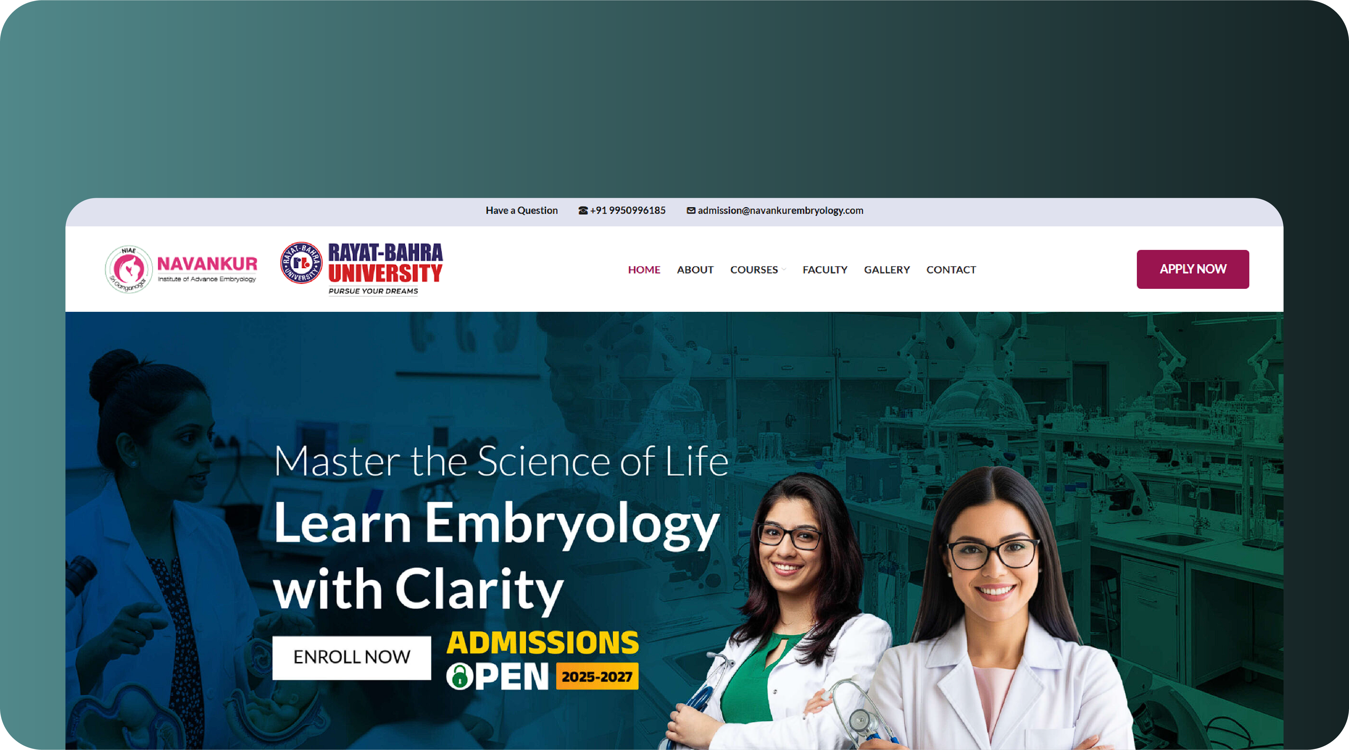 Navankur Institute of Advance Embryology Website